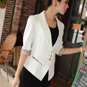 新款中袖半袖五分袖大码气质短款薄款小西装外套