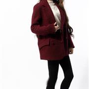 酒红色大衣 T&W2014冬季单品推荐