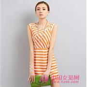 依米奴条纹连衣裙 带来清新优雅女人味
